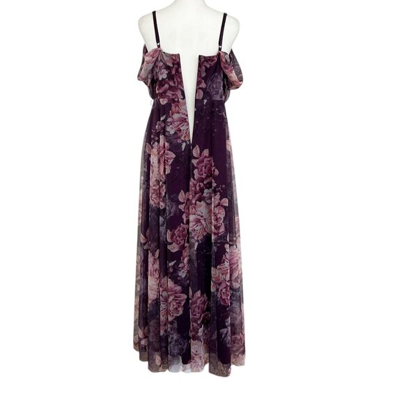 Candalite Spaghetti Strap Floral Sheer Sparkly Fairy Whimisgoth Maxi Dress (PL) - Picture 5 of 16